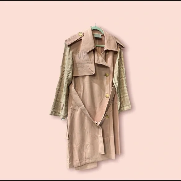 Trench coat,pink trench coat, designer trench coat - Picture 1 of 6